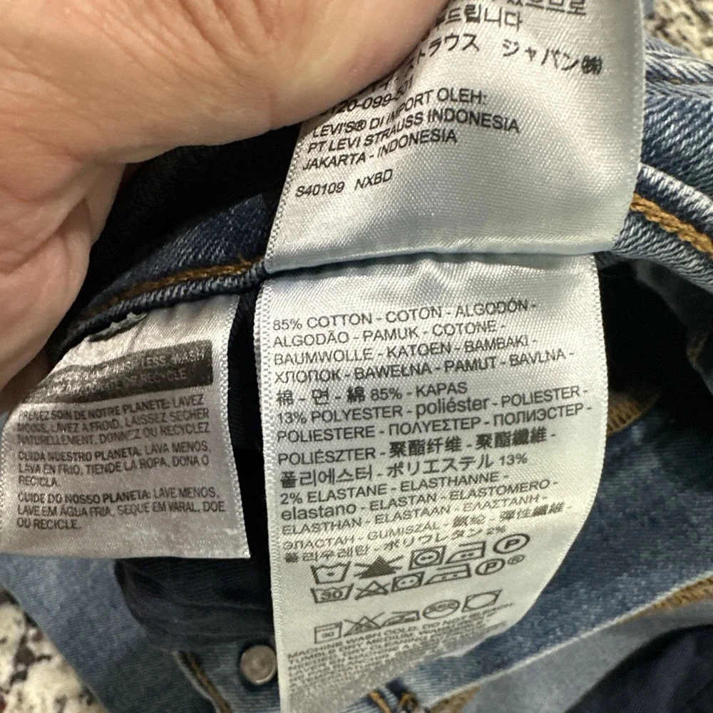 Levi's Jeans Mens Size 38x30 WORKWEAR FIT Blue Jeans Stretch Super Stretchy
